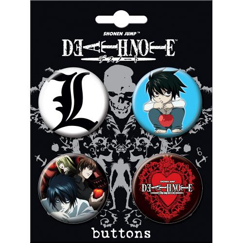 Death Note Buttons Set of 4