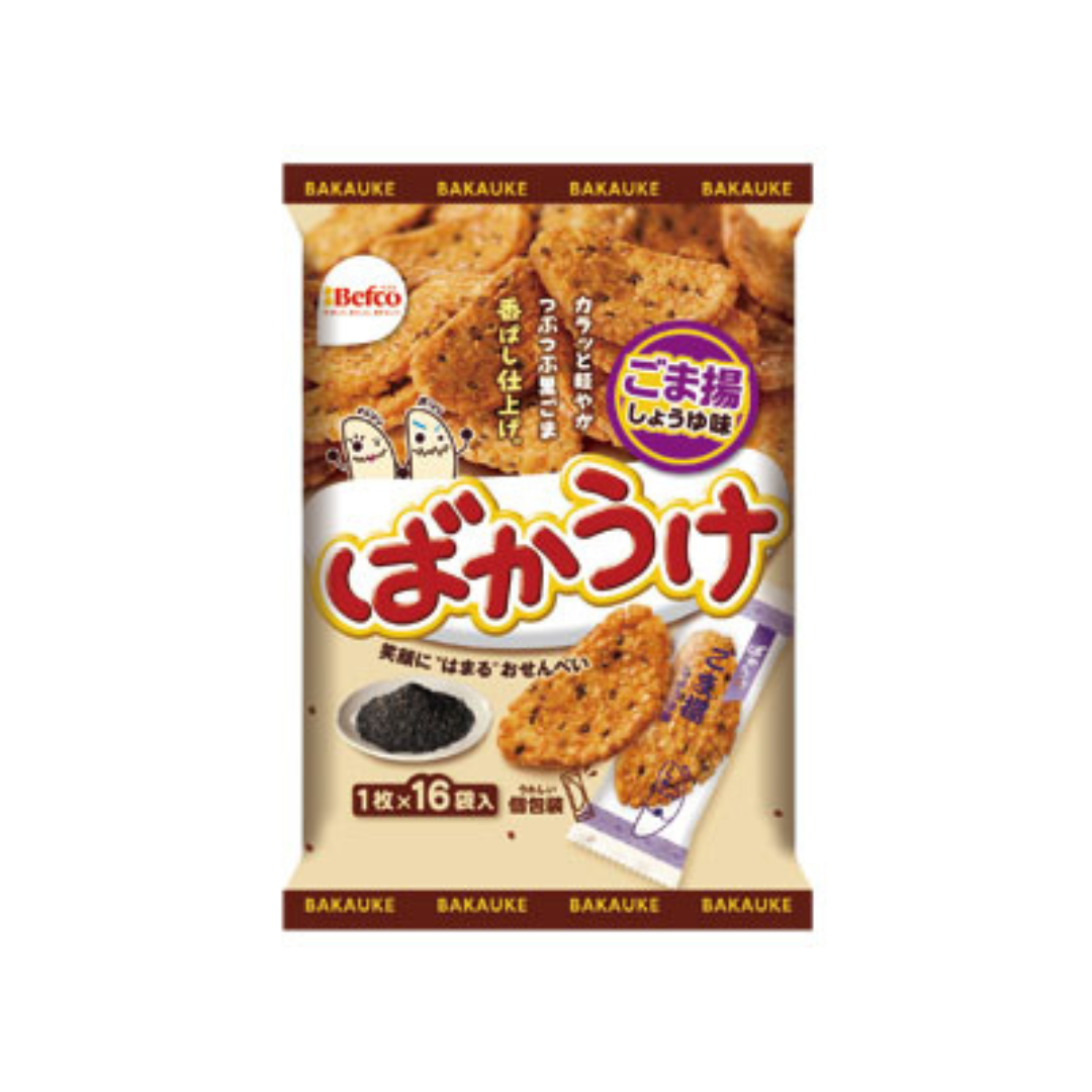 Bakauke Goma Soy Sauce Flavor/Rice Cracker 3.23oz Japantastic