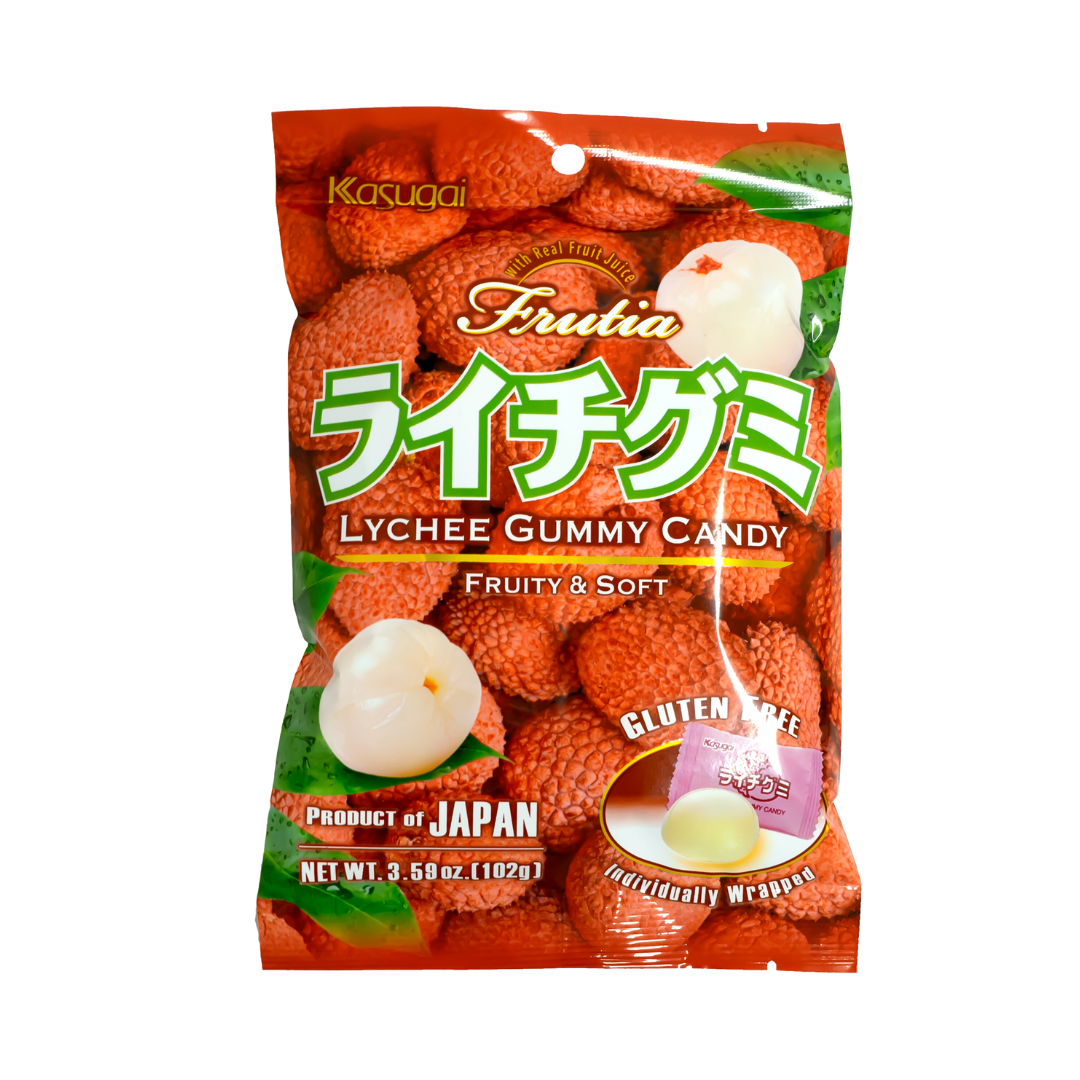 KASUGAI Lychee Gummy Candy 102g Japantastic