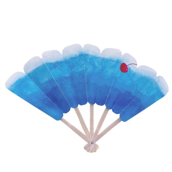 [Pre-order]Plastic Cream Soda Folding Sensu Fan Blue