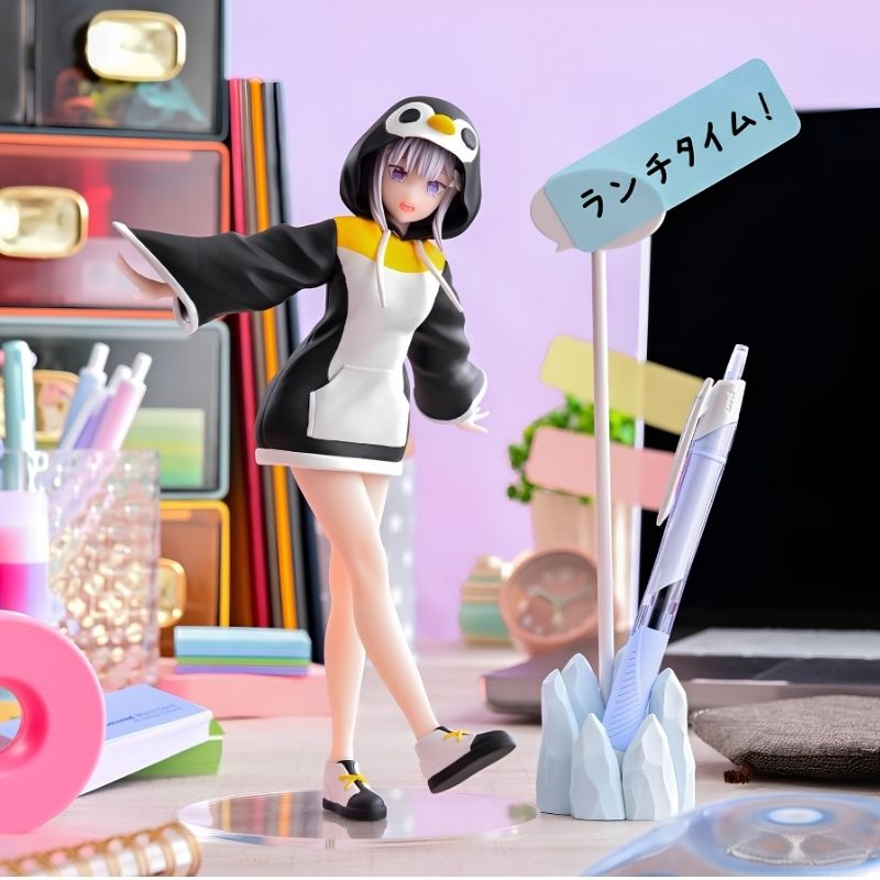 Emilia Penguin Onesie Figure W/ Pen Holder - Re:Zero